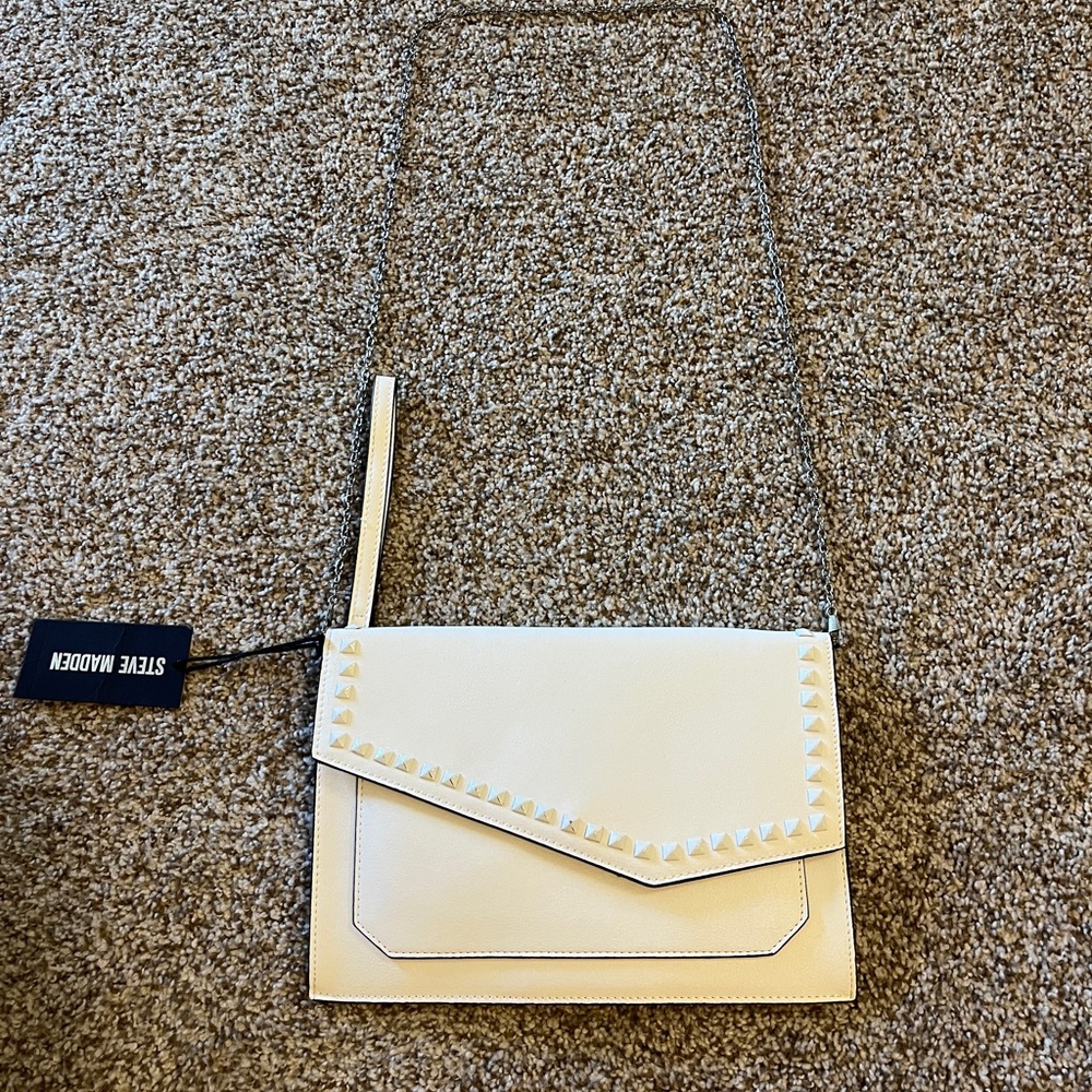 Steve Madden White Studded Crossbody Bag